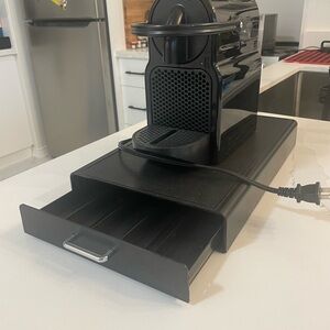 Nespresso Black Coffee Machine with Capsule Drawer